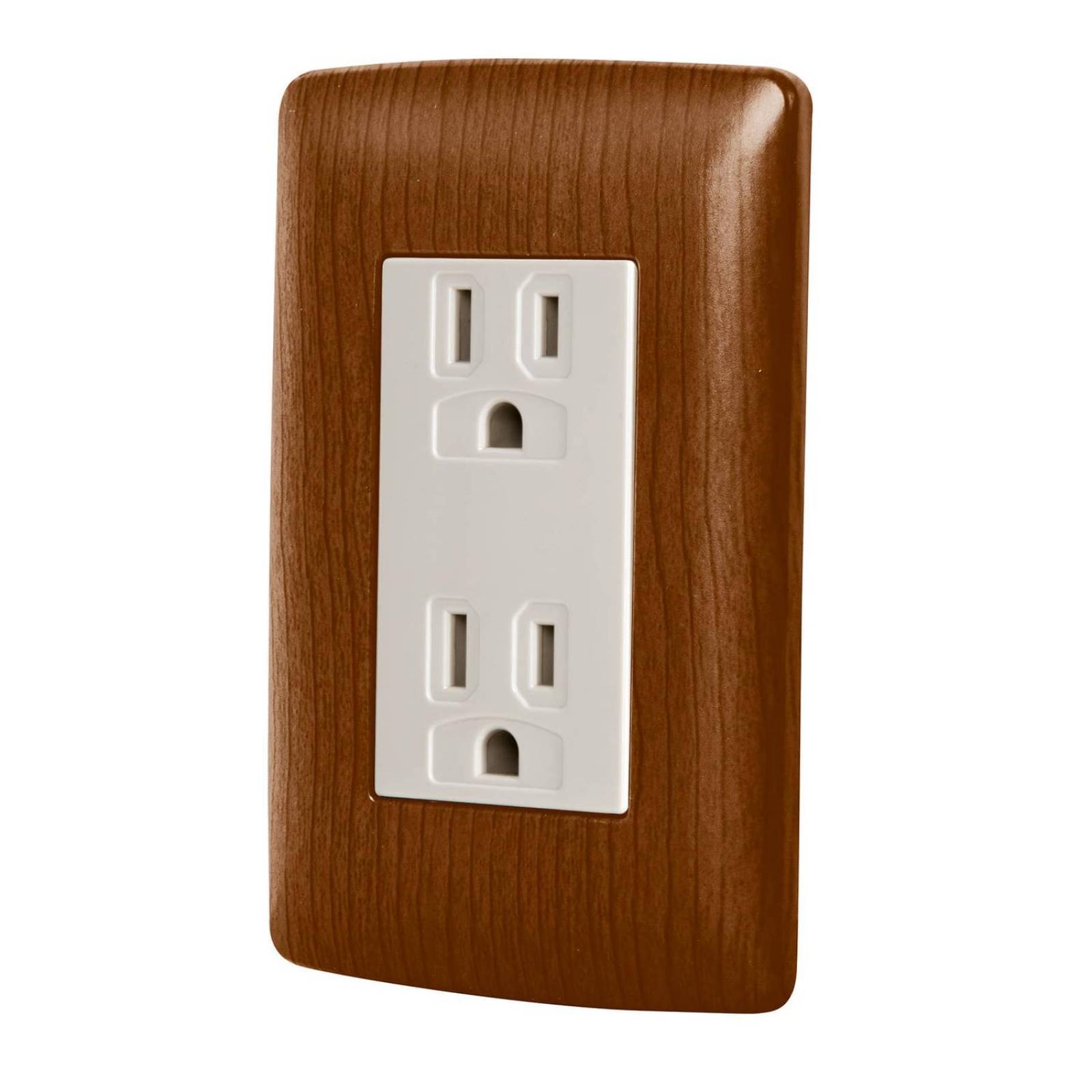 Tomacorriente línea italiana , acabado madera