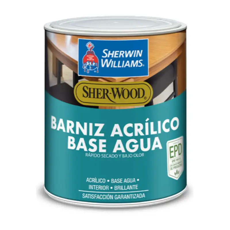 Barniz Acrílico Brillante Base Agua Interior Sherwin Williams 1