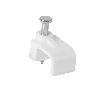 Grapa para cable 6 mm x 9.5 mm (blanca)