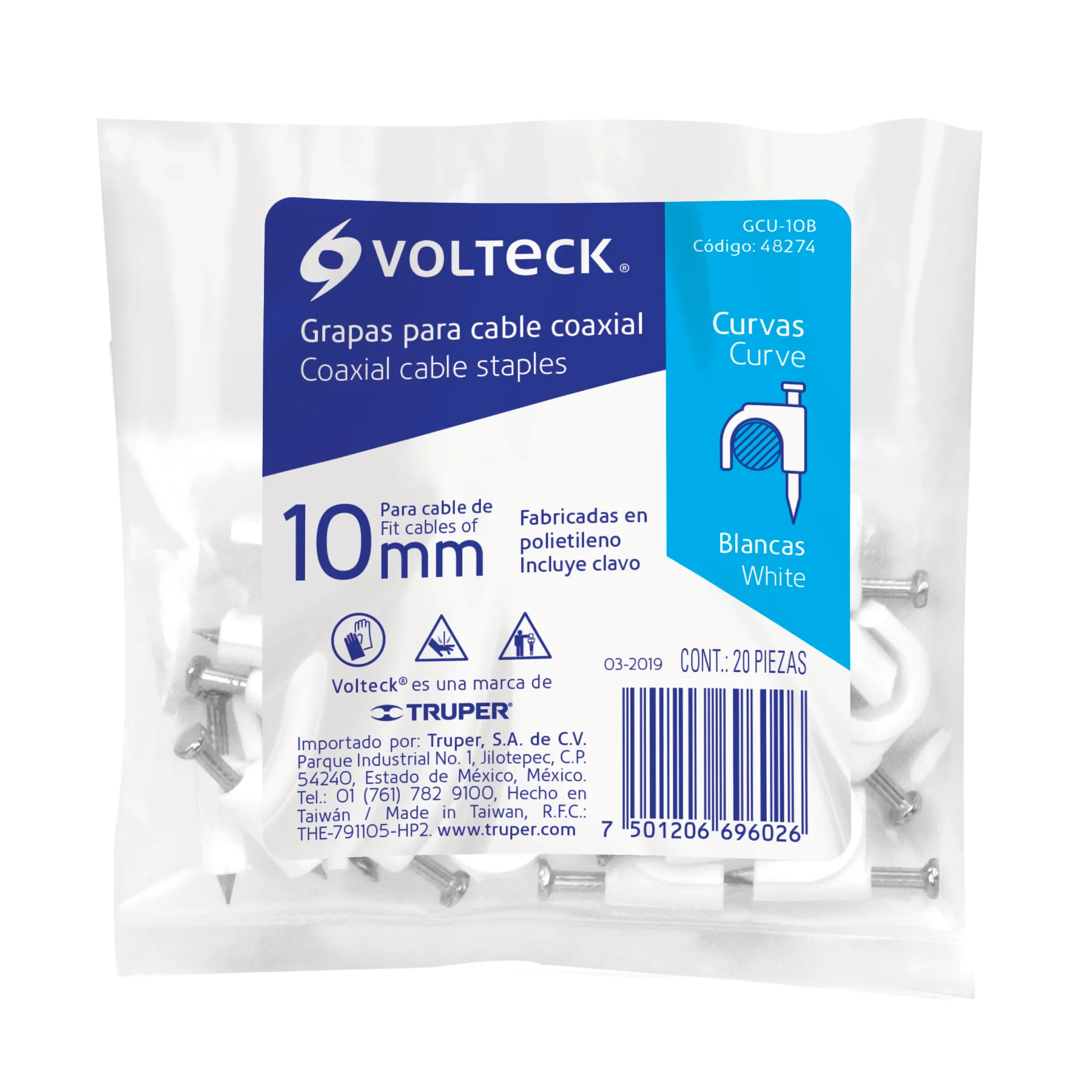 Grapa redonda para cable 10 mm 2