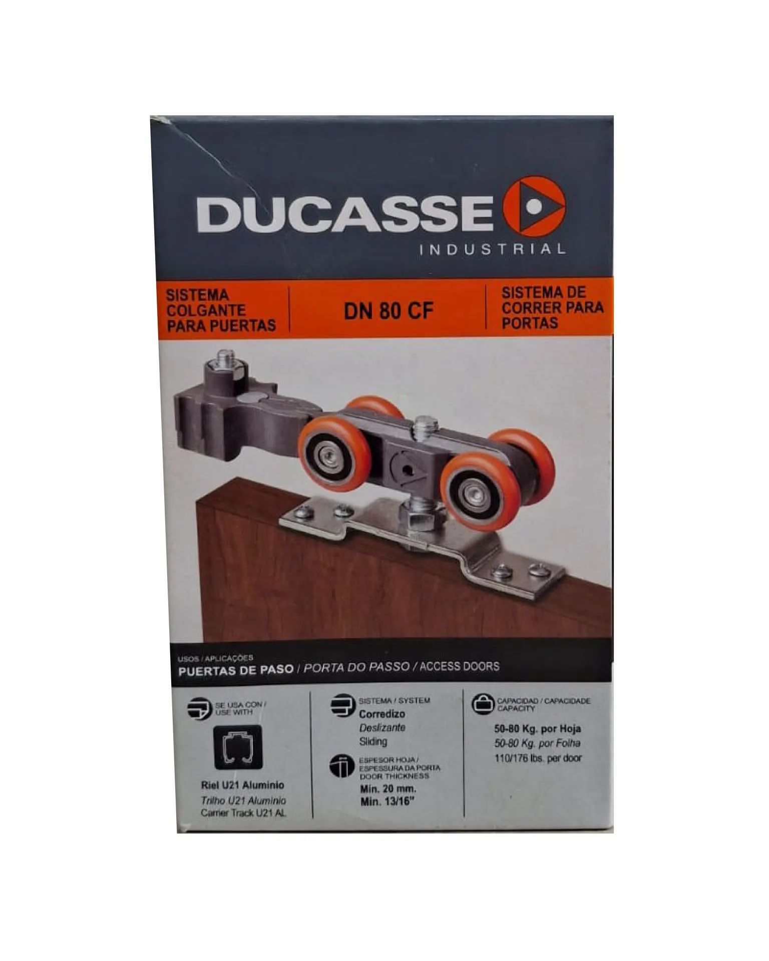 Juego de rodos DN-80 CF Ducasse – 1 puerta con freno 2